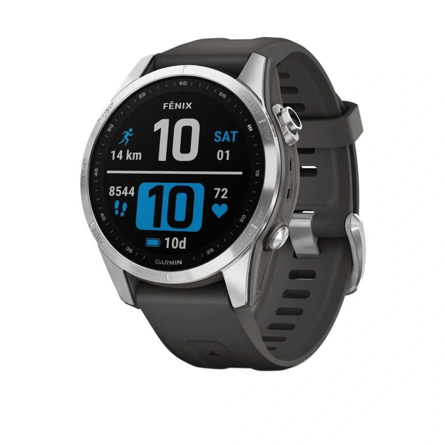Смарт-годинник Garmin Fenix 7S Silver with Graphite Band (010-02539-00/01)